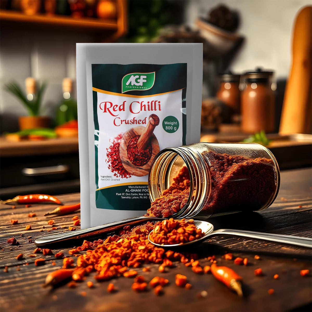 Al-Ghani Red Chilli Crushed – 800g