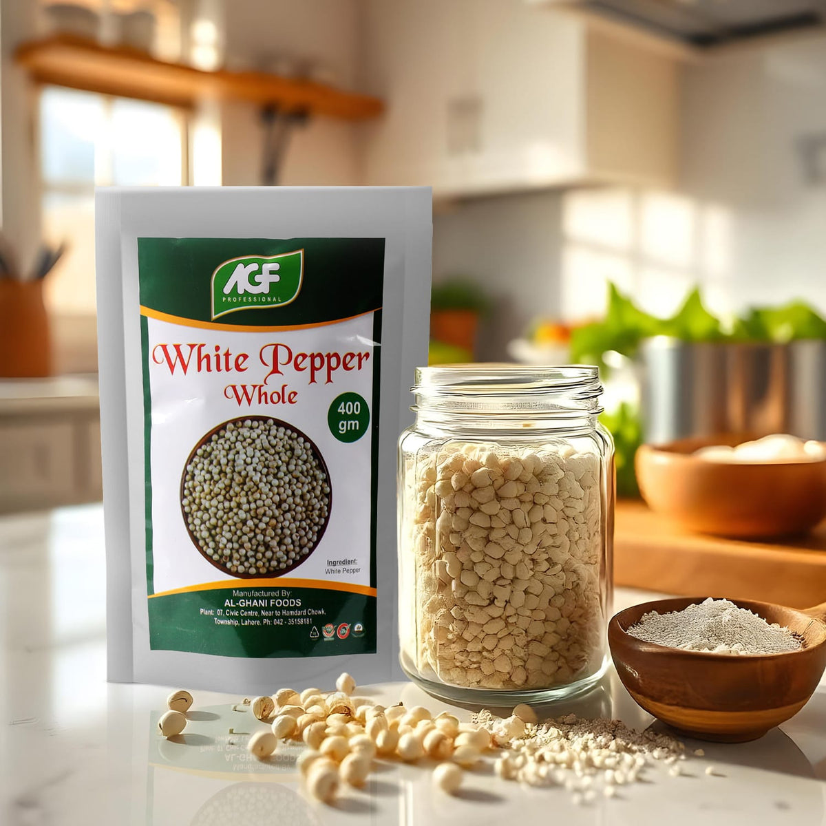 AGF Professional White Pepper Whole- 400g
